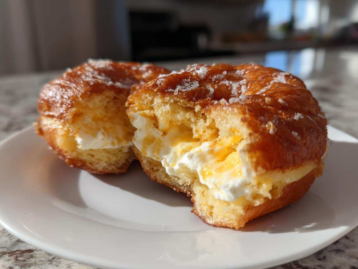 Peach Cobbler Cheesecake Donuts 🍩✨ - detail 1