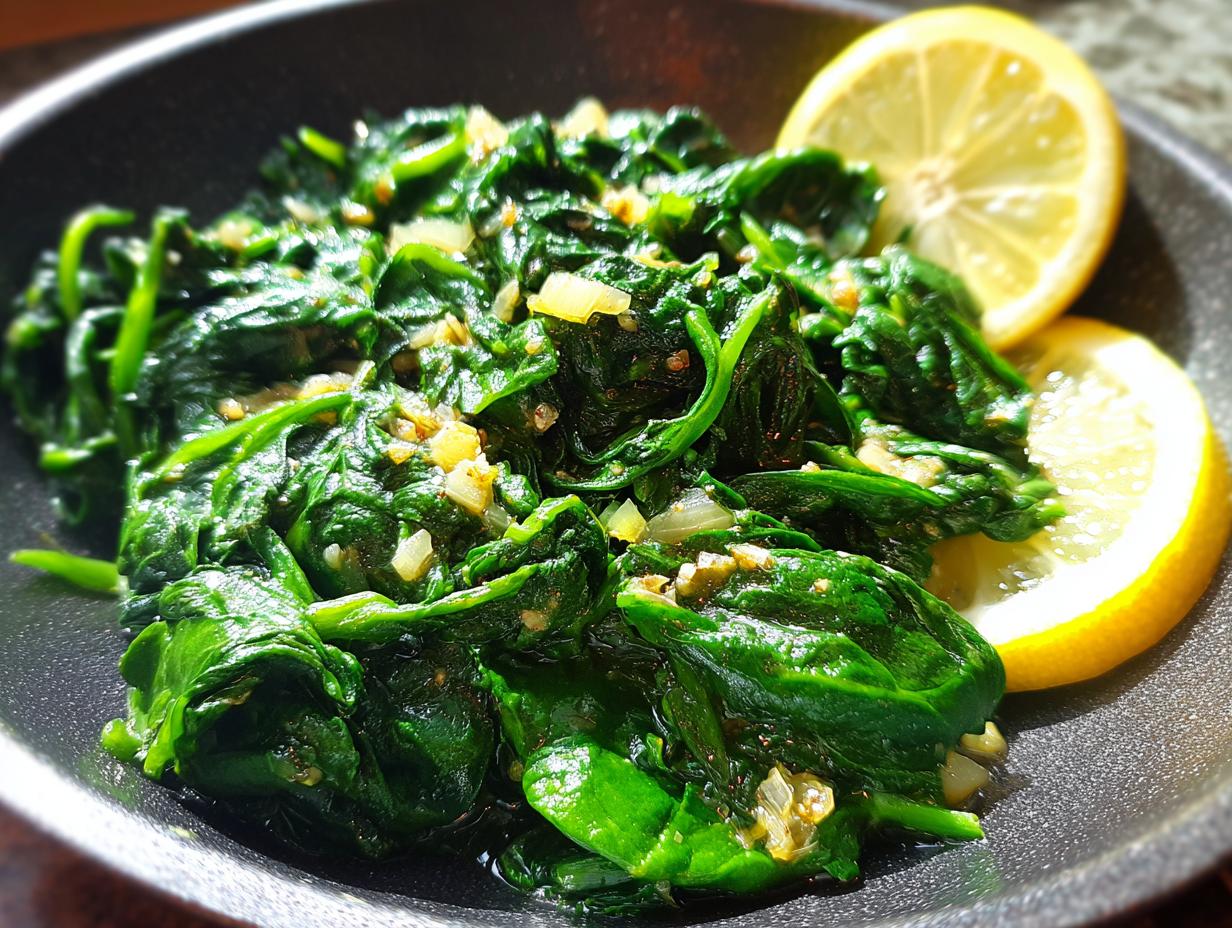 Sauteed Lemon Garlic Spinach - detail 1