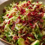 Shredded Brussels Sprout Salad with Bacon and Pomegranate