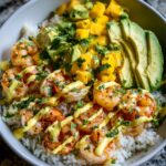 Shrimp & Avocado Bowls with Mango Salsa & Lime-Chili Sauce