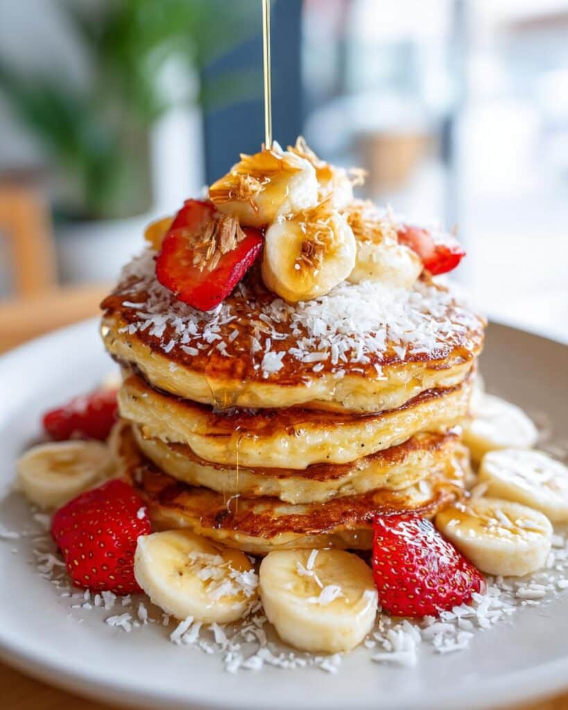 Sweet Coconut Cream Pancakes