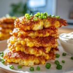 crispy cheddar corn potato fritters