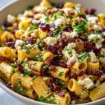 feta & cranberry rigatoni salad with lemon vinaigrette